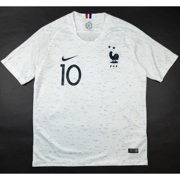 France FFF Mbappe World Cup Soccer Jersey Men's Small White Red Blue World Cup - Picture 1 of 15